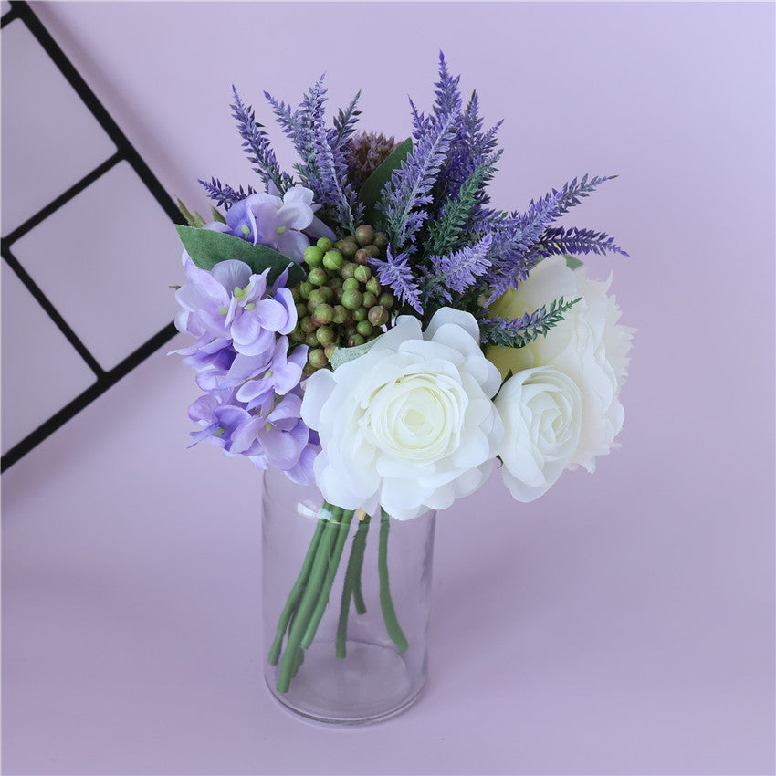 White Ranunculus Peony Fake Flower Bouquet