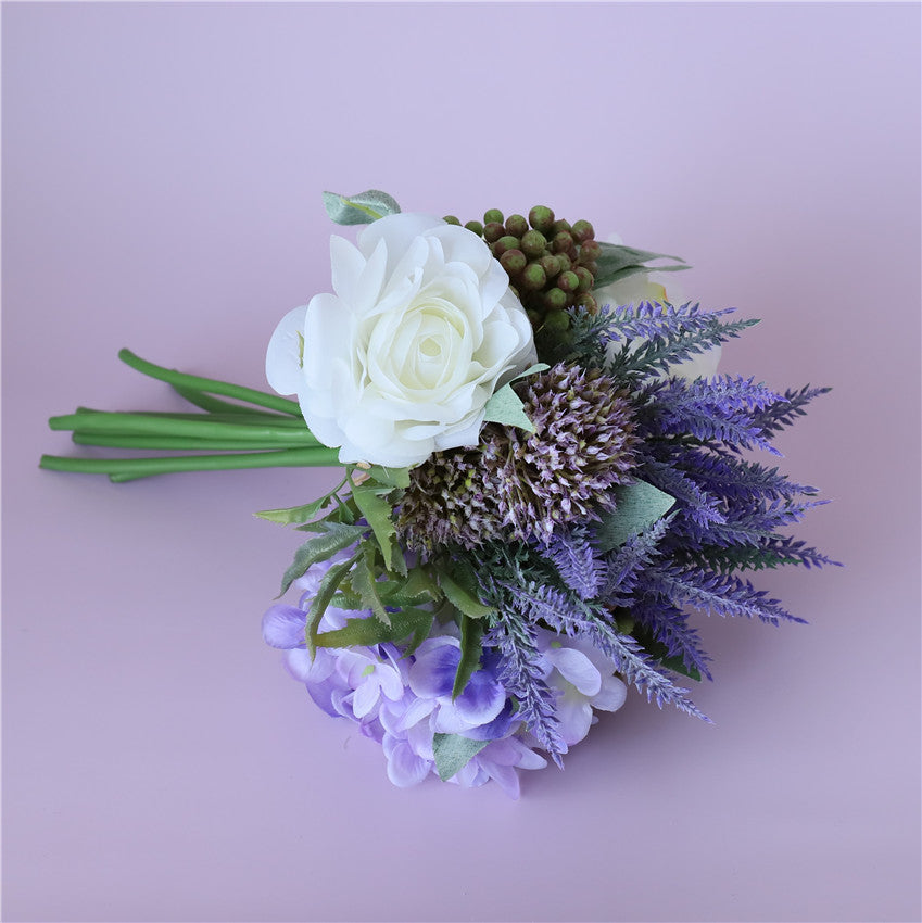 White Ranunculus Peony Fake Flower Bouquet