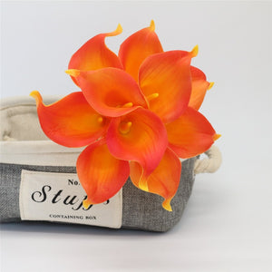 burnt orange wedding flowers calla lily