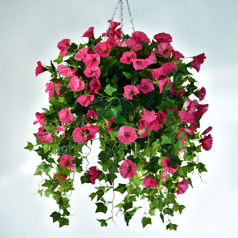 Fake Flower Vines with Hanging Basket Planter