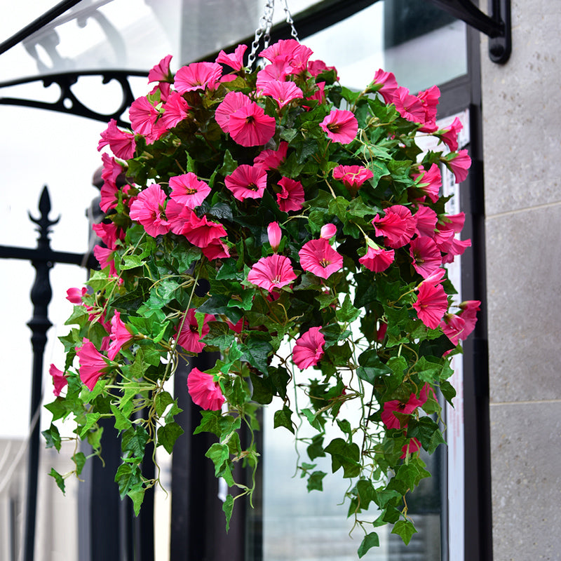 Fake Flower Vines with Hanging Basket Planter