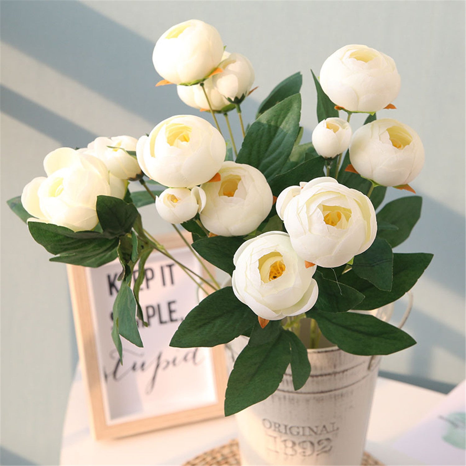 Artificial Flowers Silk Peony Bushes Fake Flower Bunches 5 Colors