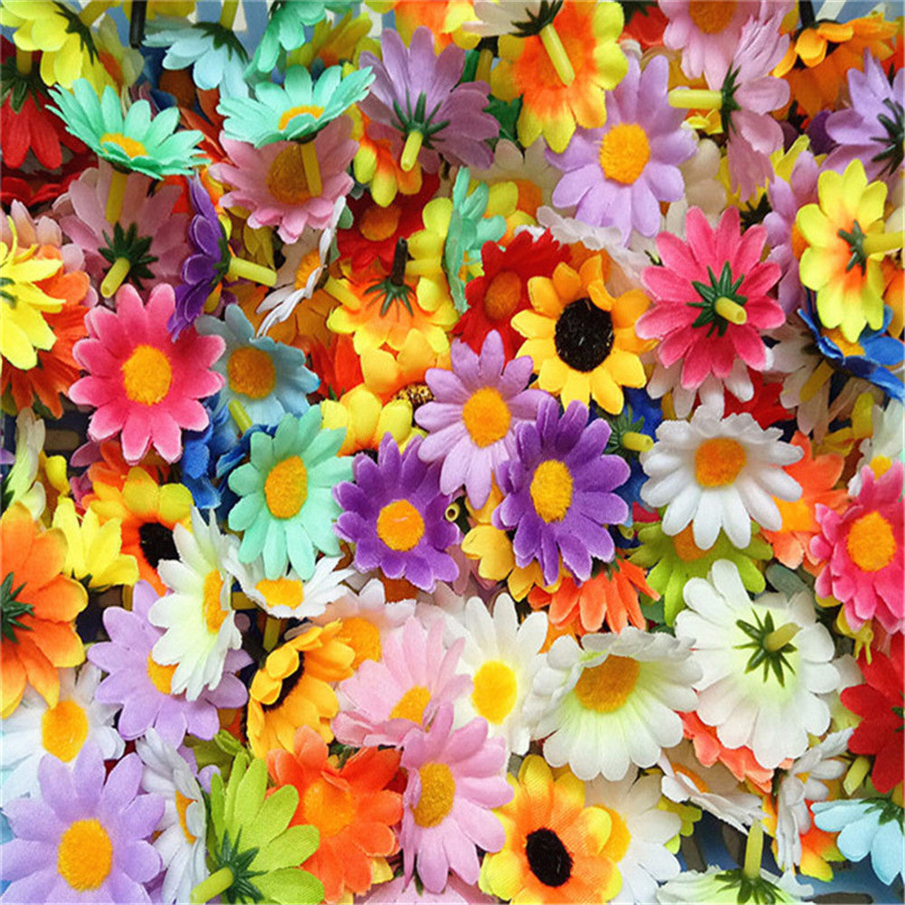 Silk Gerbera Daisy Mini Flowers 100pcs