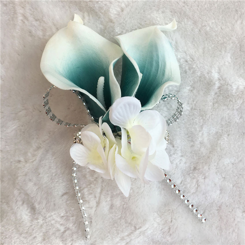 Wrist Corsage for Wedding Oasis Teal Calla Lily Bracelet Corsage
