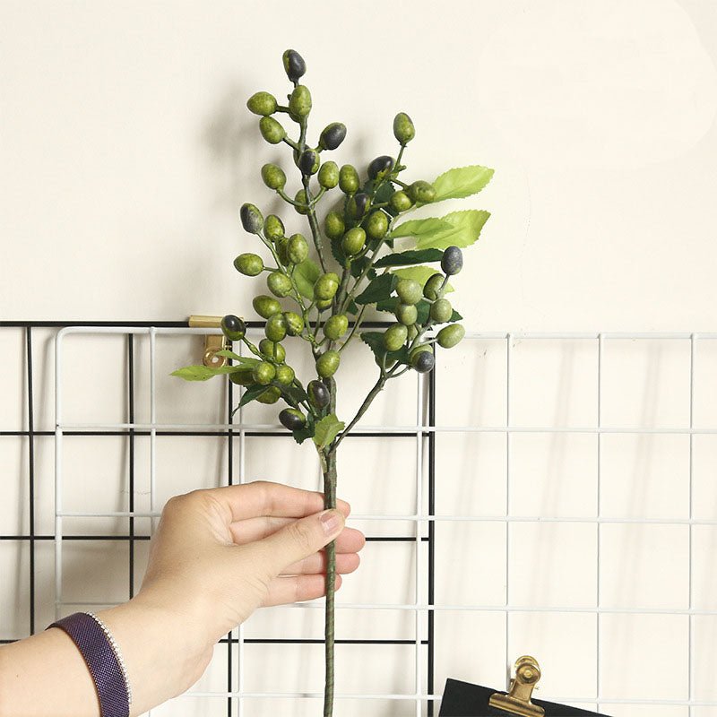 Artificial Berry Plants Olive Fruit Beans 5 Branches - VANRINA