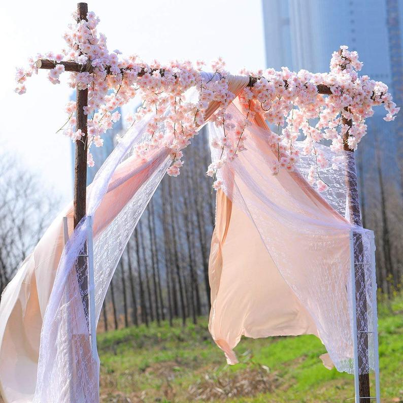 Artificial Cherry Blossom Vines for Wedding Arbor Backdrop - VANRINA