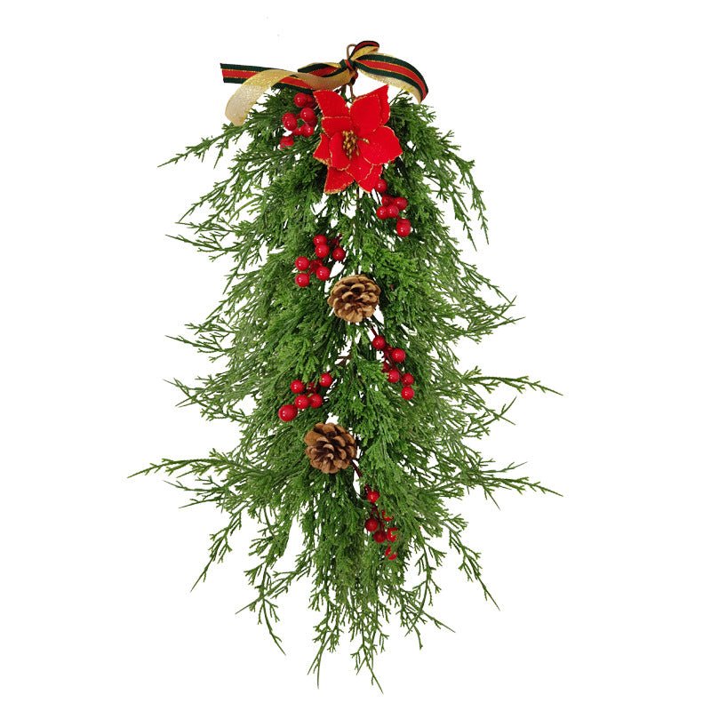 Artificial Christmas Pine Cones Garland for Door Frame - VANRINA