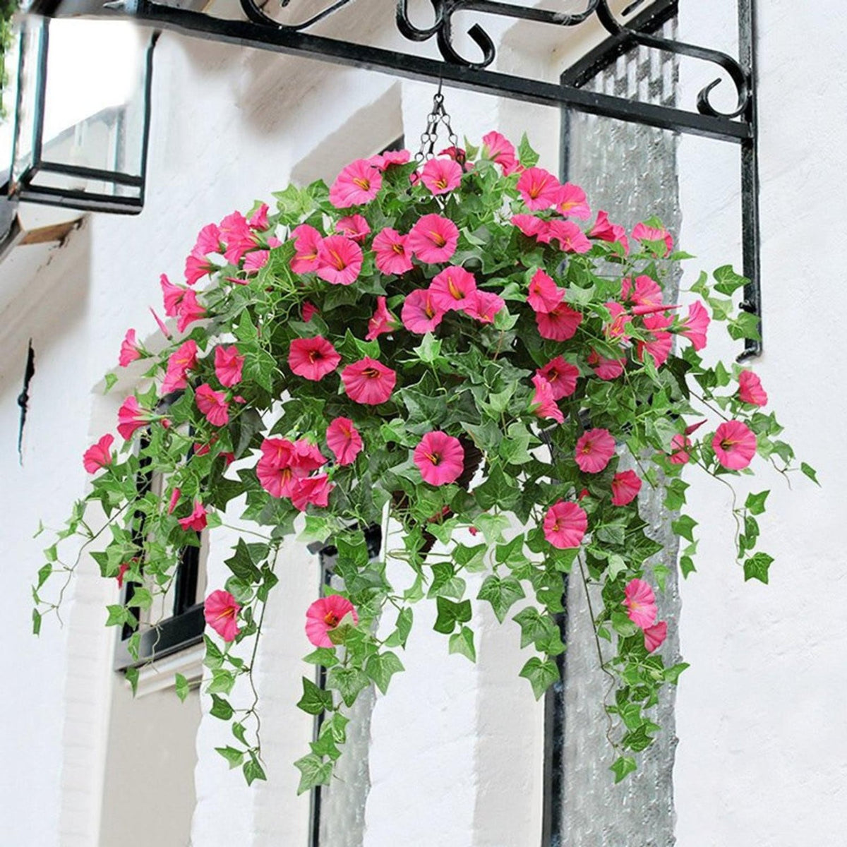 Artificial Hanging Flowers Morning Glory Bush - VANRINA