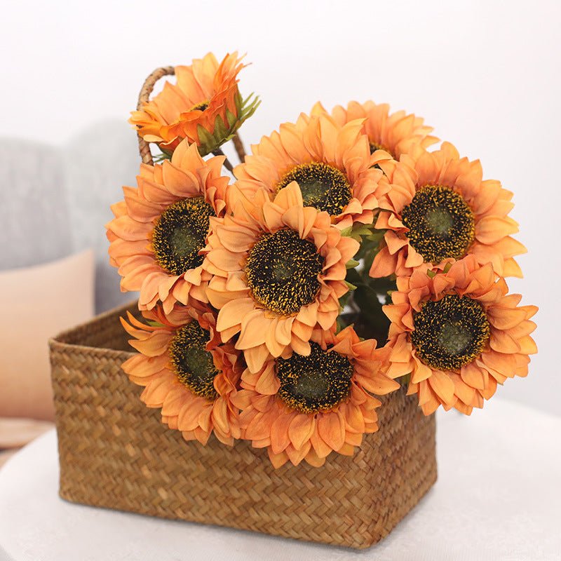 Artificial Sunflowers Burnt Orange Sunflowers 10pcs - VANRINA