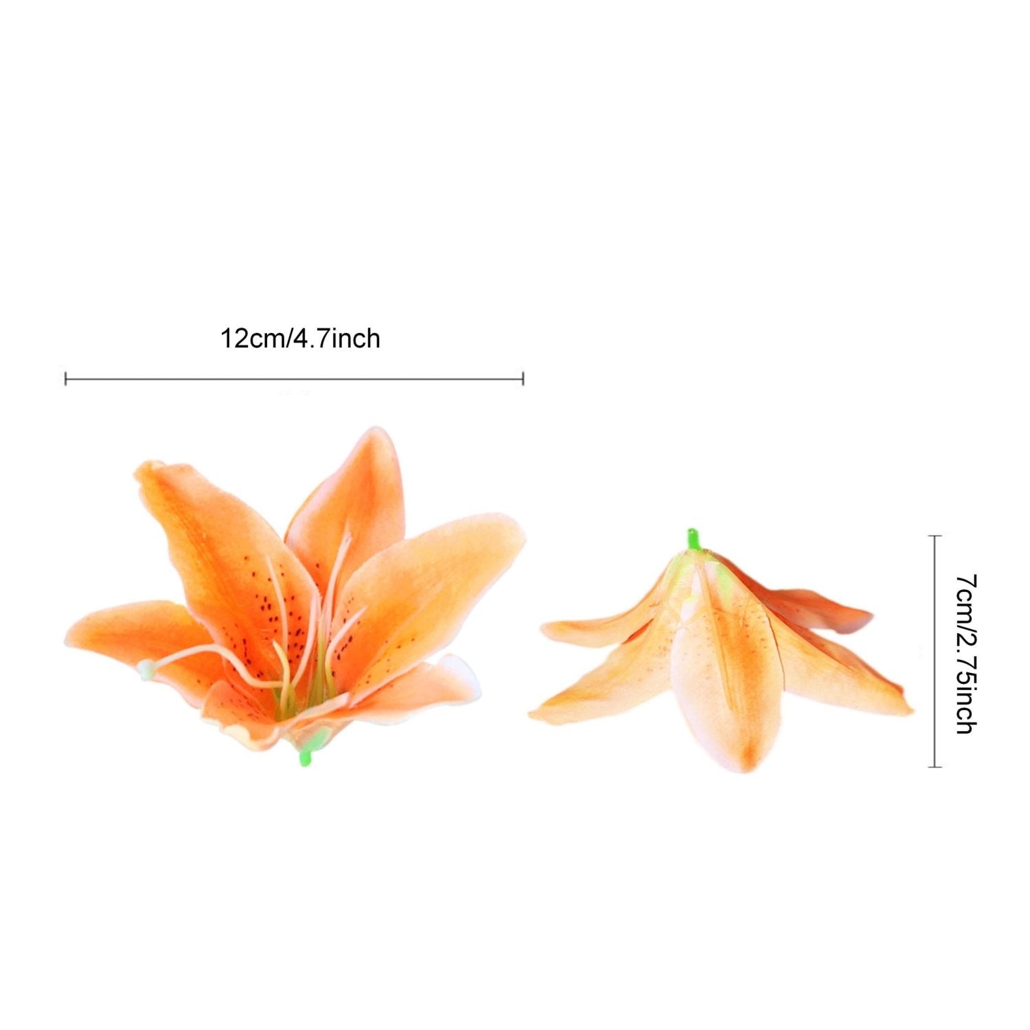 Artificial Tiger Lily Silk Flower Heads Silk Ditch Lily Flowers 100 pcs - VANRINA