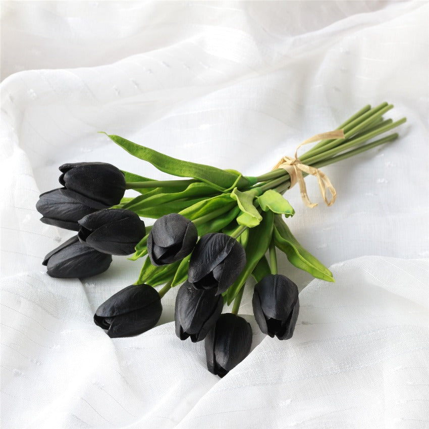 fake flowers black tulips