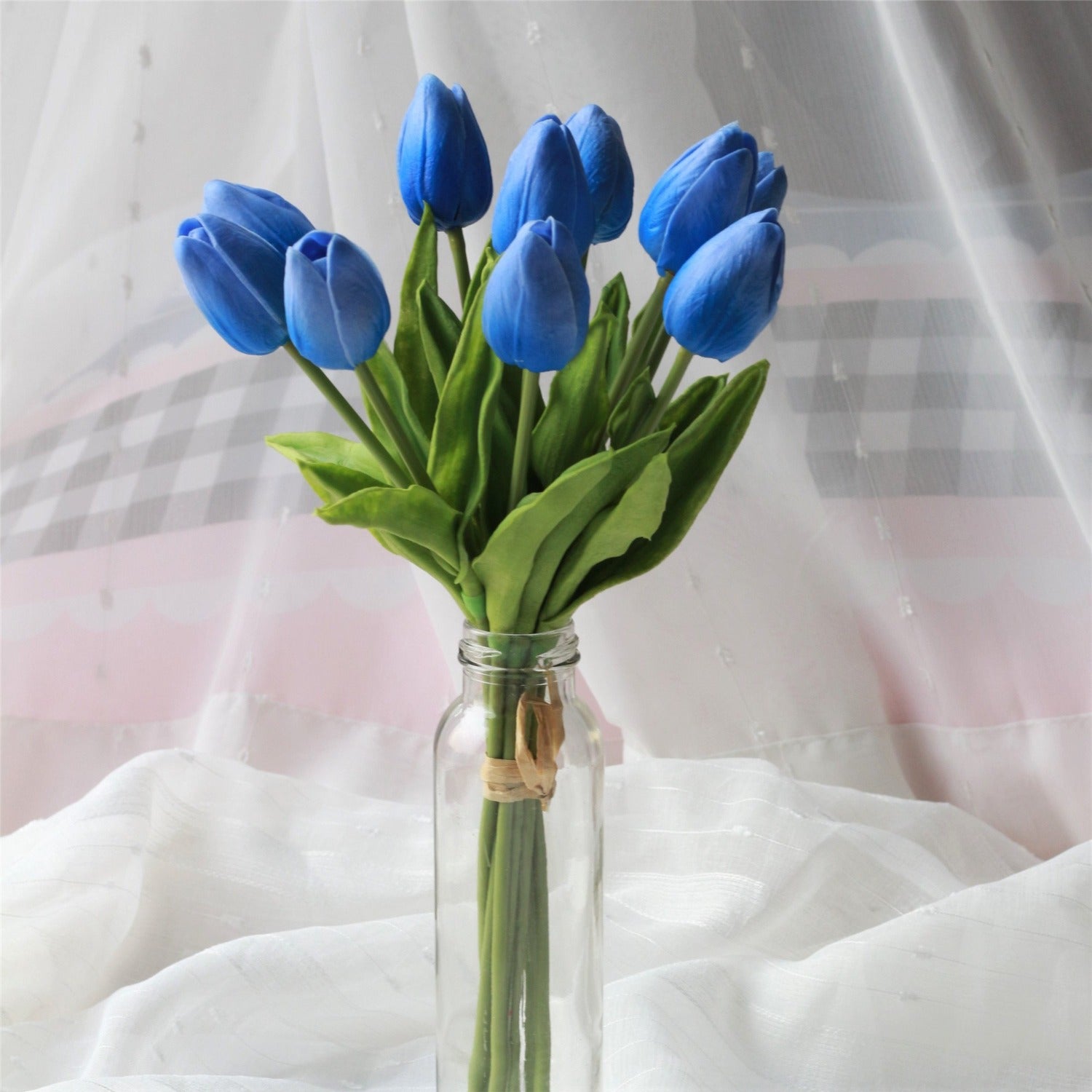 Blue Wedding Flowers Artificial Tulips for Bridesmaids Bouquet