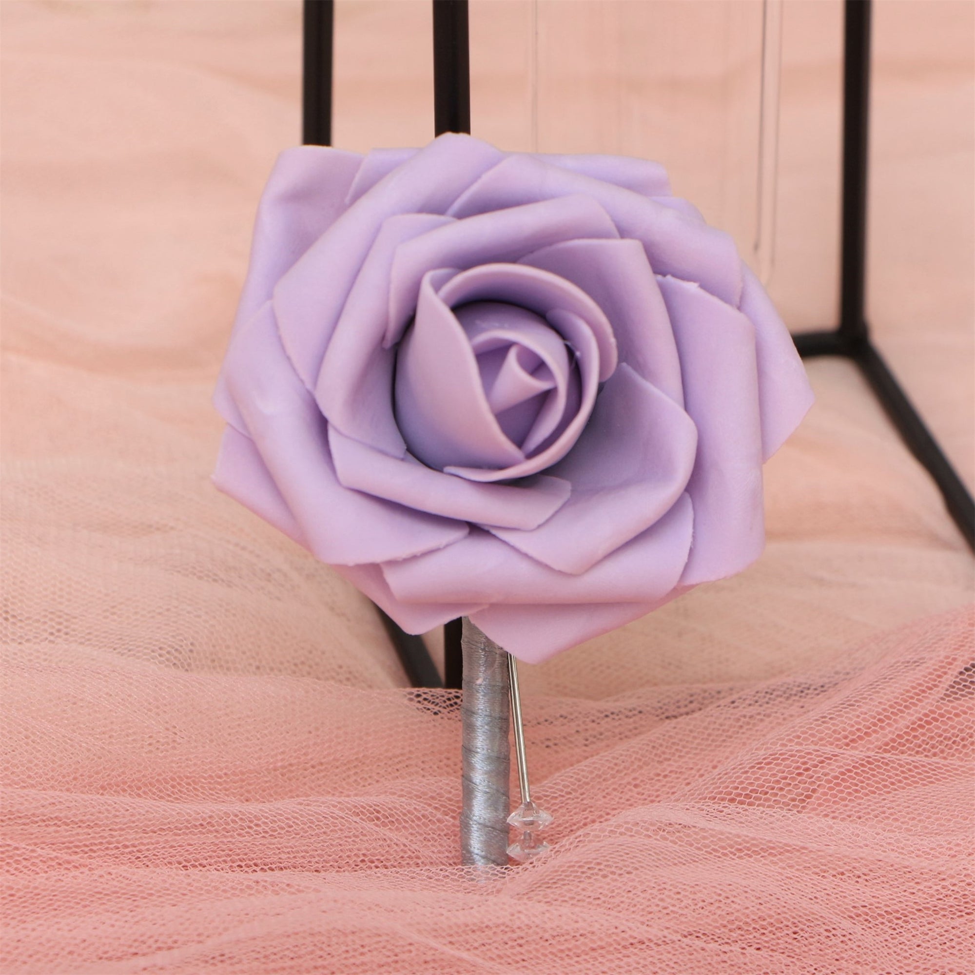 Artificial Lilac Rose Boutonniere