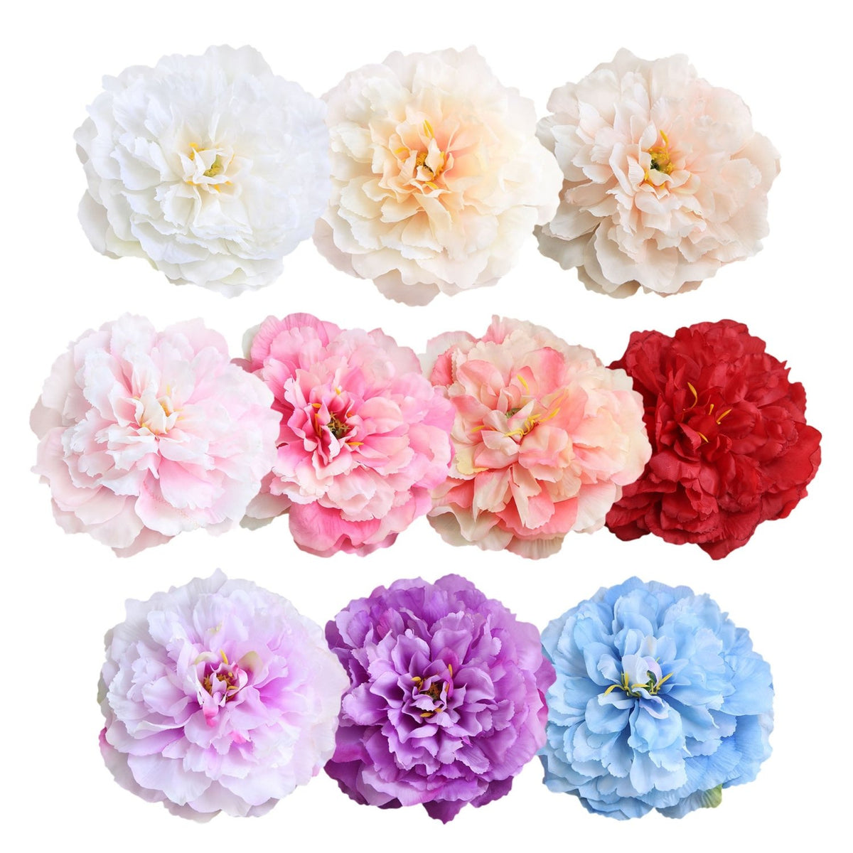 Bulk Large Peony Flowers Silk Flower Heads 6.3" - VANRINA