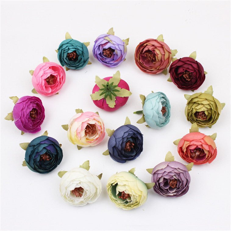 Bulk Silk Flowers Small Peony Flower Heads 300pcs - VANRINA