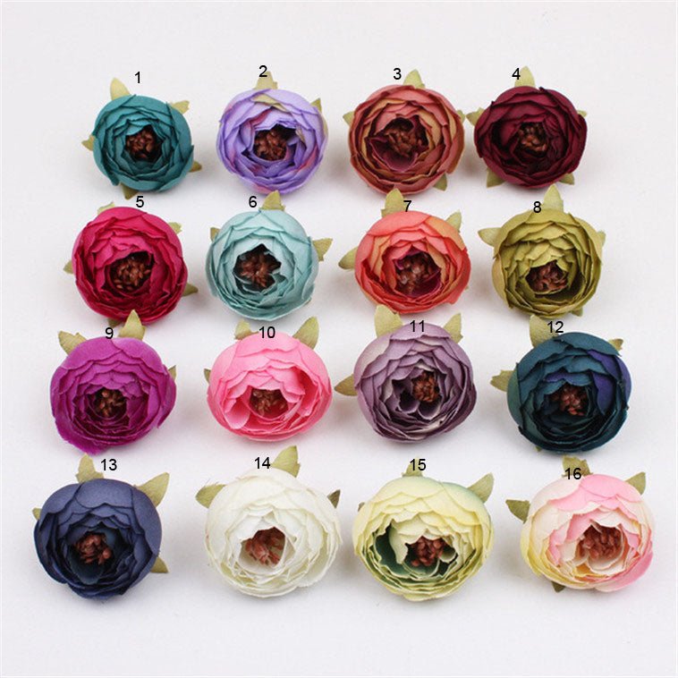 Bulk Silk Flowers Small Peony Flower Heads 300pcs - VANRINA