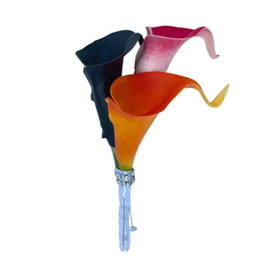 Calla Lily Cascade Bouquet for Bride Orange Fuchsia - VANRINA
