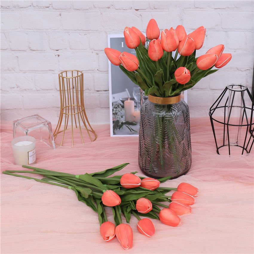 coral flower arrangement