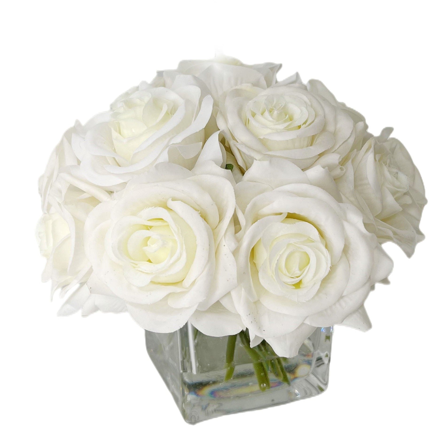 Ivory Flower Arrangement Real Touch Roses