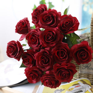 dark red roses real touch flowers