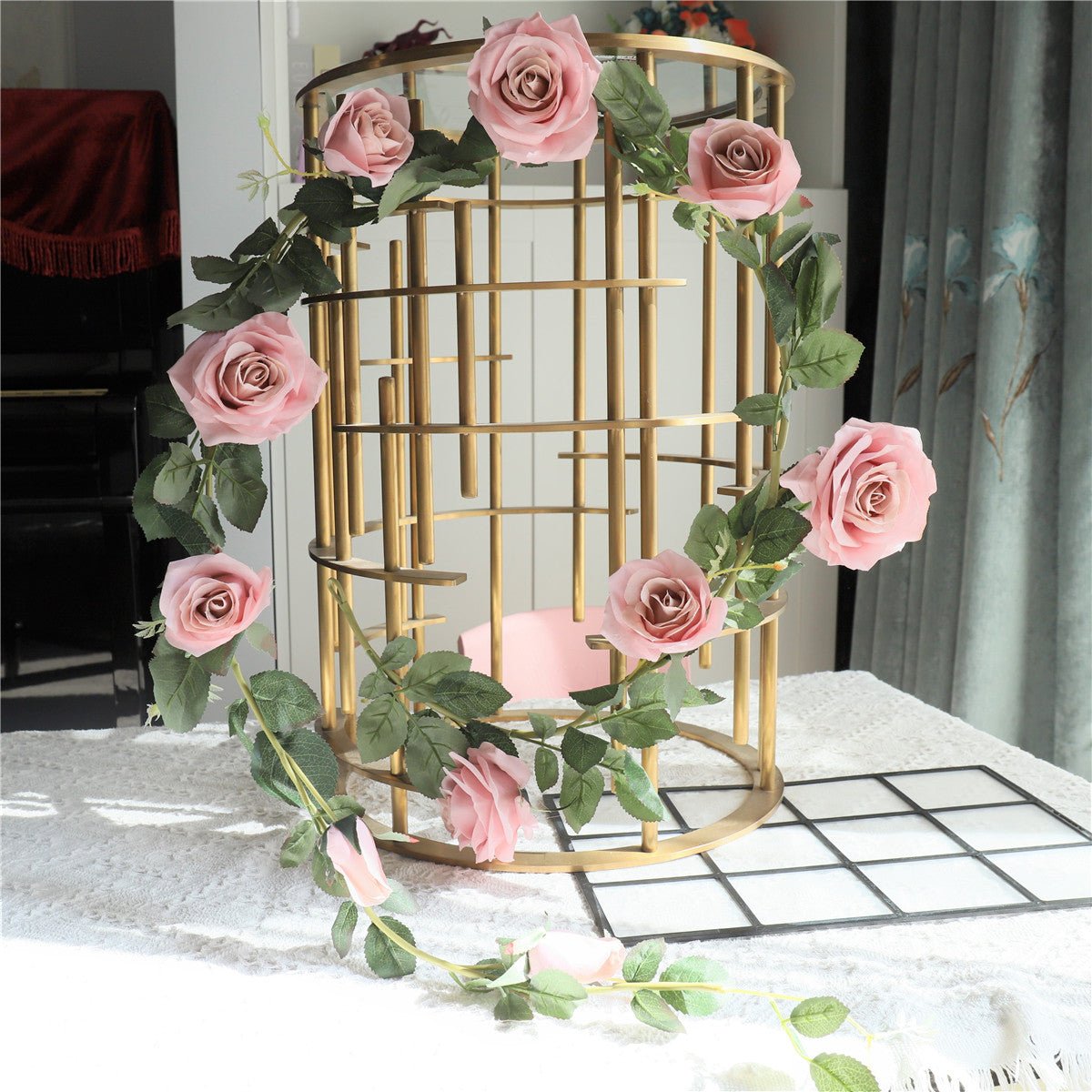 dusty rose wedding arch decor