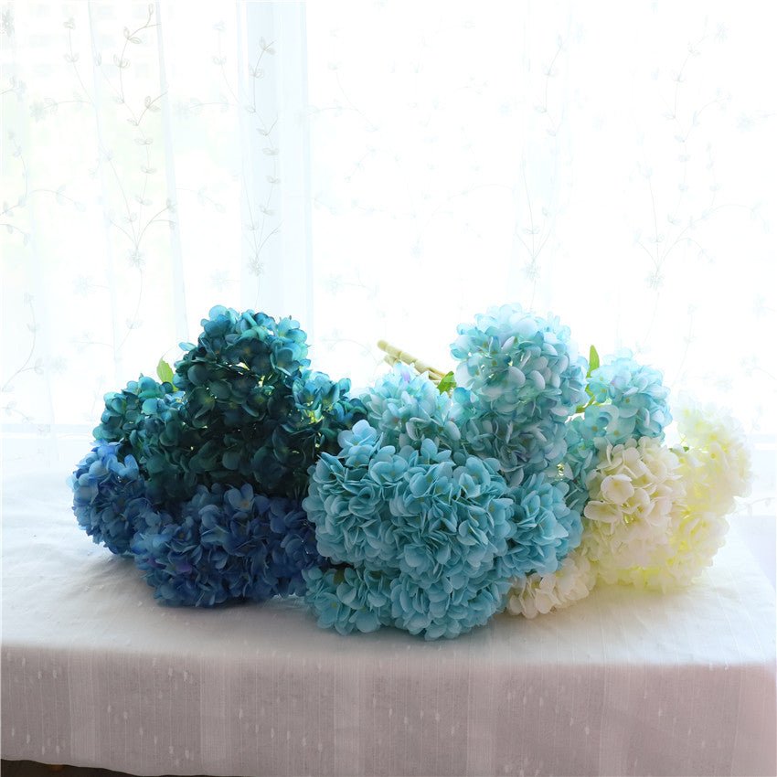 Fake Hydrangea Bush White Blue Teal Spa - VANRINA