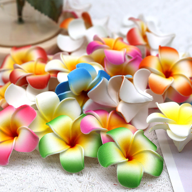 Artificial Plumeria Hawaiian Foam Frangipani Flowers 1.8"