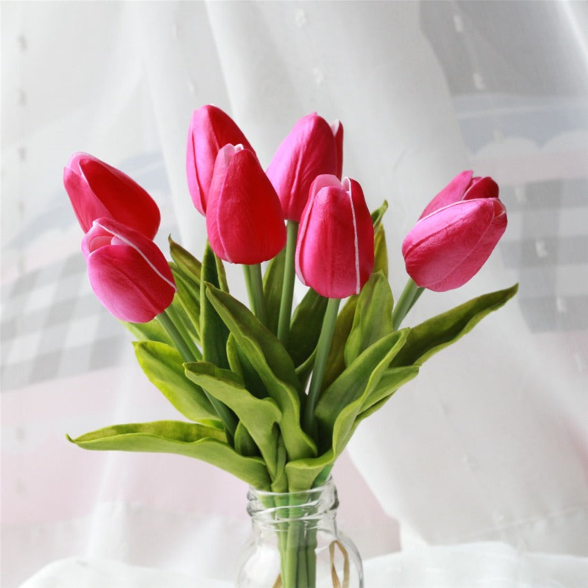 real touch hot pink tulips