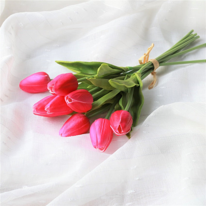 hot pink tulips fake flowers