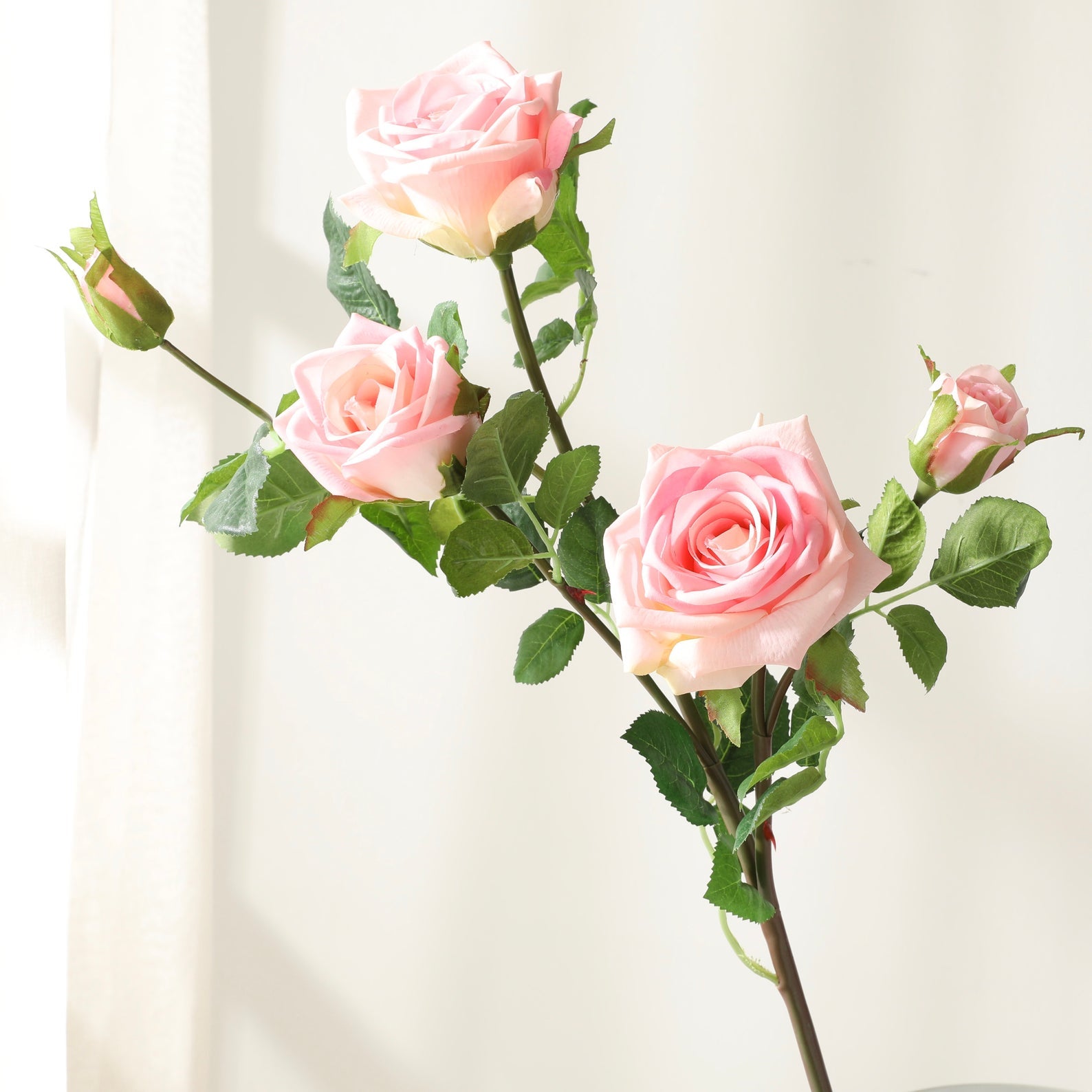 Spray Real Touch Roses Artificial Flowers 5 Colors