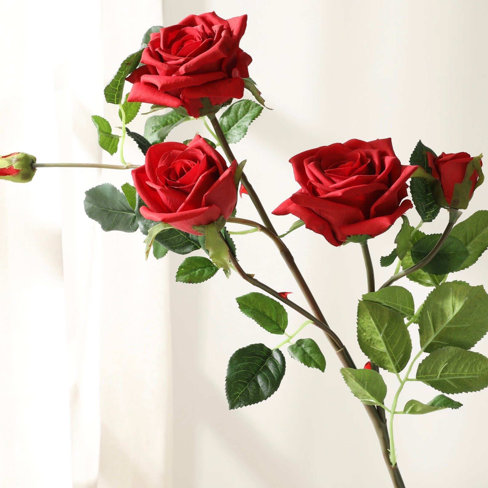 Spray Real Touch Roses Artificial Flowers 5 Colors