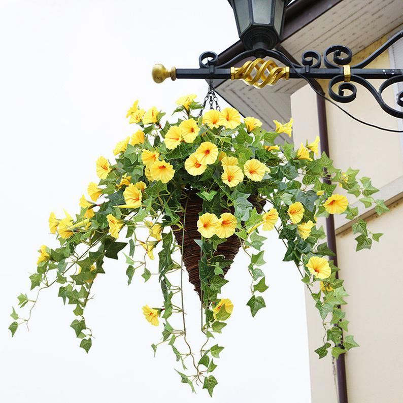 Artificial Hanging Flowers Morning Glory Bush