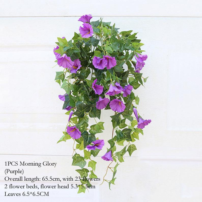 Artificial Hanging Flowers Morning Glory Bush