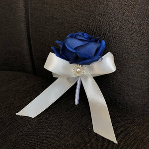 royal blue boutonniere