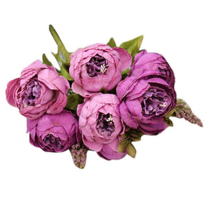 Purple Decorative Flowers Silk Peony Flower Lavender Bouquet 10 Flower Heads Bouquet Wedding Decoration Flowers Arrangement HZ-19191-02