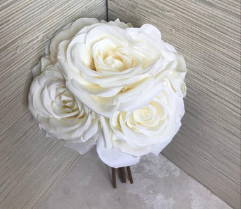 Silk Rose Bouquet, Artificial Flower Bouquet, Quality Wedding Flower Arrangement Bridal Bouquet Bridesmaids Flowers Wedding Decor JYSH-07