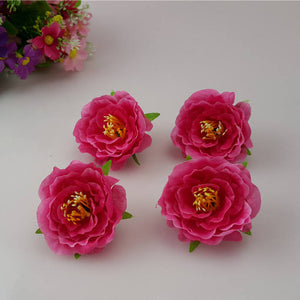 Silk Tea Rose Flower Heads Peonies Heads Artificial Flower Buds 100 Simulation Flowers For DIY Crafts Hairpins Bridal Wrist Flowers CJCM-5CM