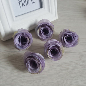 Wholesale Silk Flower Heads Quality Bulk Rose Heads Artificial Flowers 5cm Simulation Tea Rose For Wedding Party Decor Craft Flower TJCJ04
