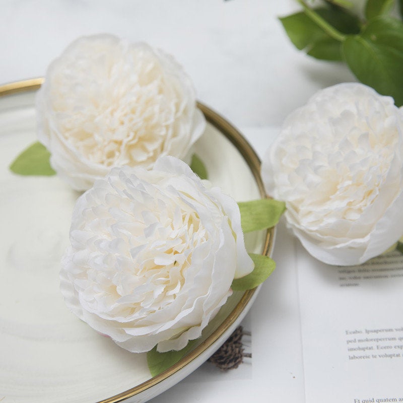 Wholesale Silk Peony Flower Heads Simulation Flowers Peonies Artificial 4 inch 50 pcs For Wedding Centerpieces Favor Door Wreath Flowers FG