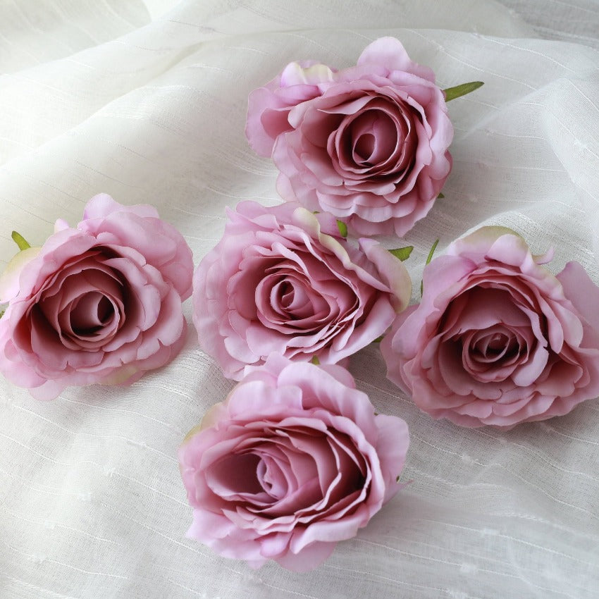 mauve flowers for wedding decorations silk rose heads