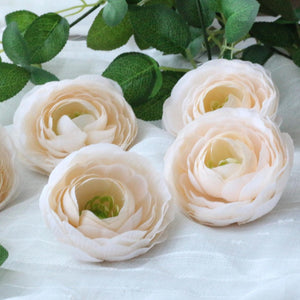 Artificial Ranunculus Flower Heads Silk Ranunculus Fake Flowers 100 Bulk Silk Flower Heads Ranunculus Wedding Flowers For Bridal Hair MH-3