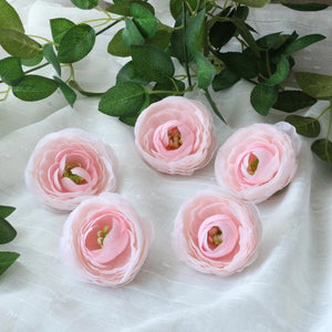 Artificial Ranunculus Flower Heads Silk Ranunculus Fake Flowers 100 Bulk Silk Flower Heads Ranunculus Wedding Flowers For Bridal Hair MH-3