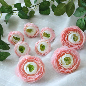 Artificial Ranunculus Flower Heads Silk Ranunculus Fake Flowers 100 Bulk Silk Flower Heads Ranunculus Wedding Flowers For Bridal Hair MH-3