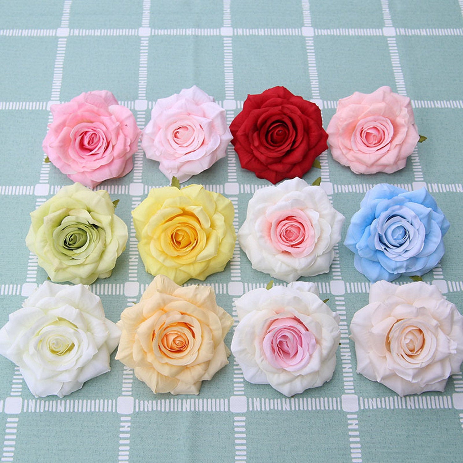 Ivory Flowers Pink Roses Champagne Flower Heads Silk Flowers Wholesale 100 Bulk Flowers For Birthday Cake Topper Flower Wall Backdrop QT1-35