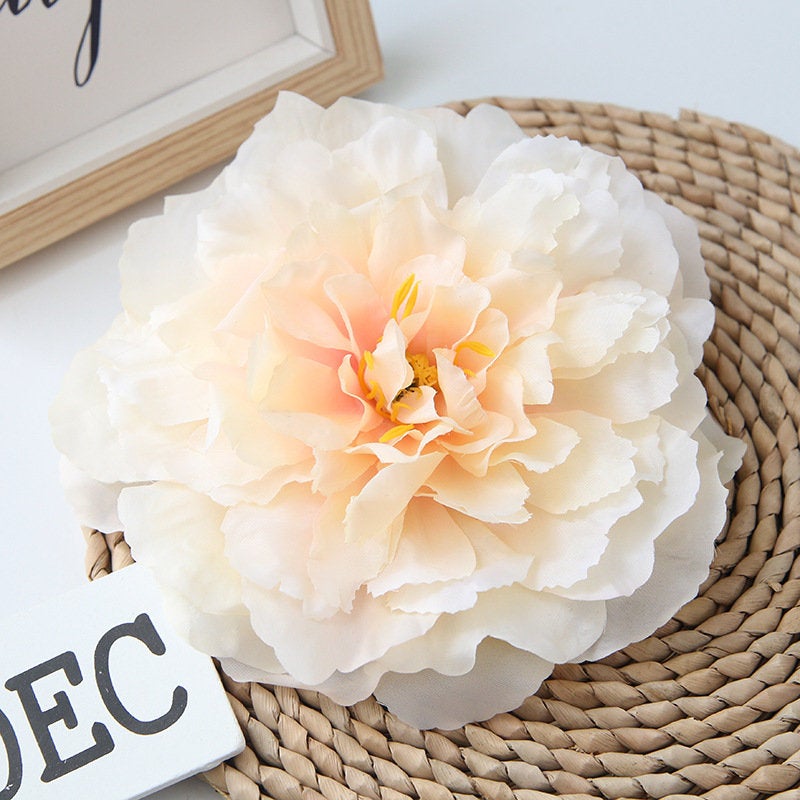 Peony Flowers White Peonies Silk Flowers Bulk Artificial Peony Heads 16cm Fake Silk Flowers For Flower Wall  Decor Wedding Backdrop