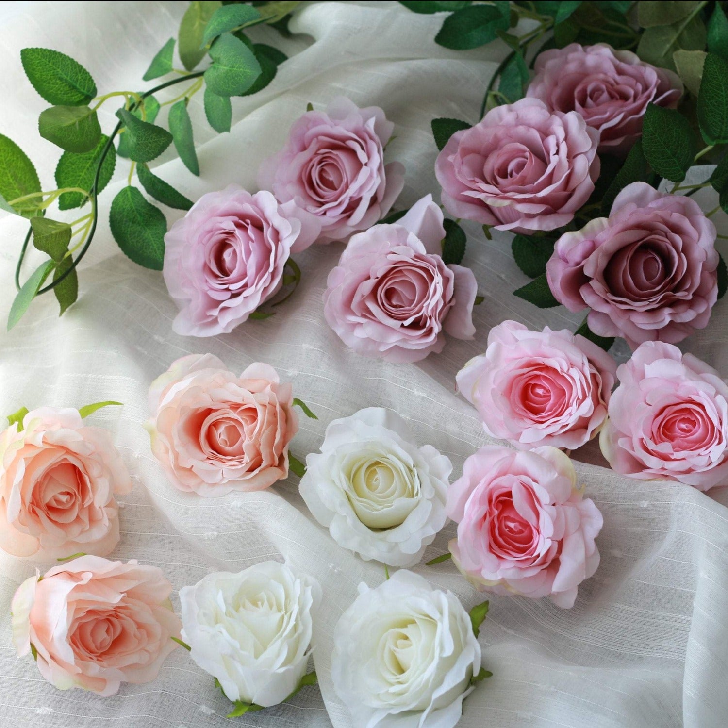 silk flowers mauve wedding decorations dusty pink, white roses