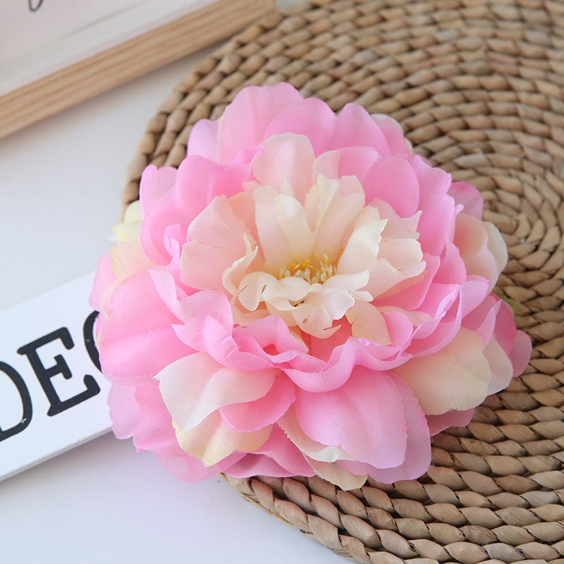 Silk Peony Flower Heads Artificial Flowers Large Heads 6 inches For Flower Wall Wedding Backdrops Hat Flowers