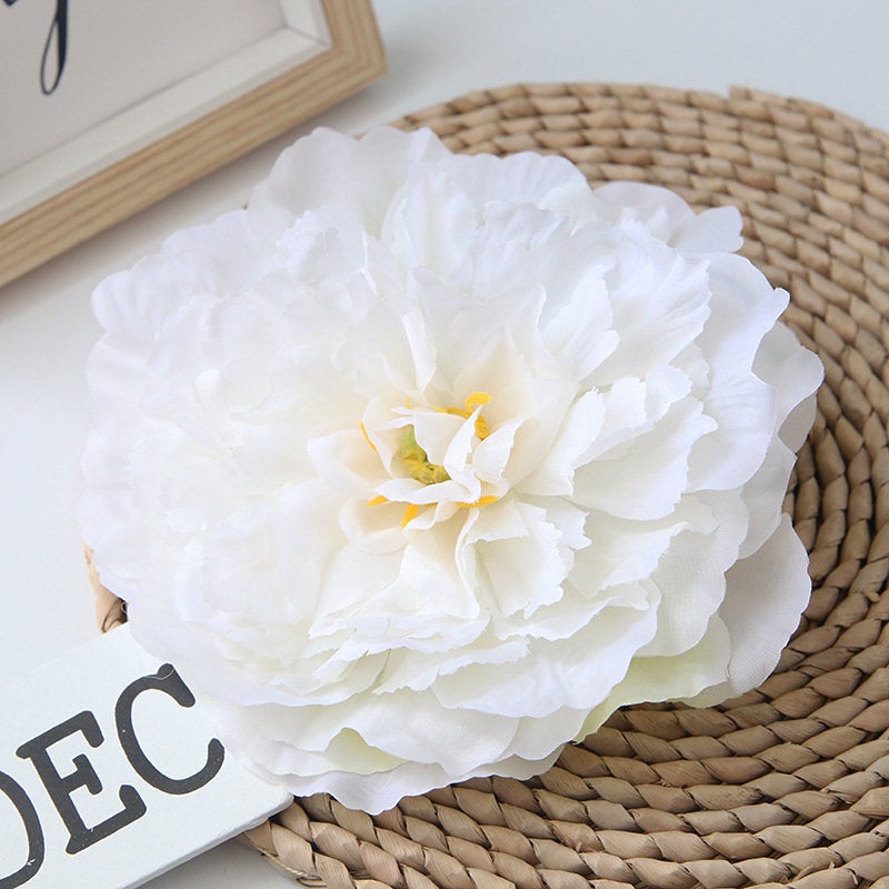 Peony Flowers White Peonies Silk Flowers Bulk Artificial Peony Heads 16cm Fake Silk Flowers For Flower Wall  Decor Wedding Backdrop