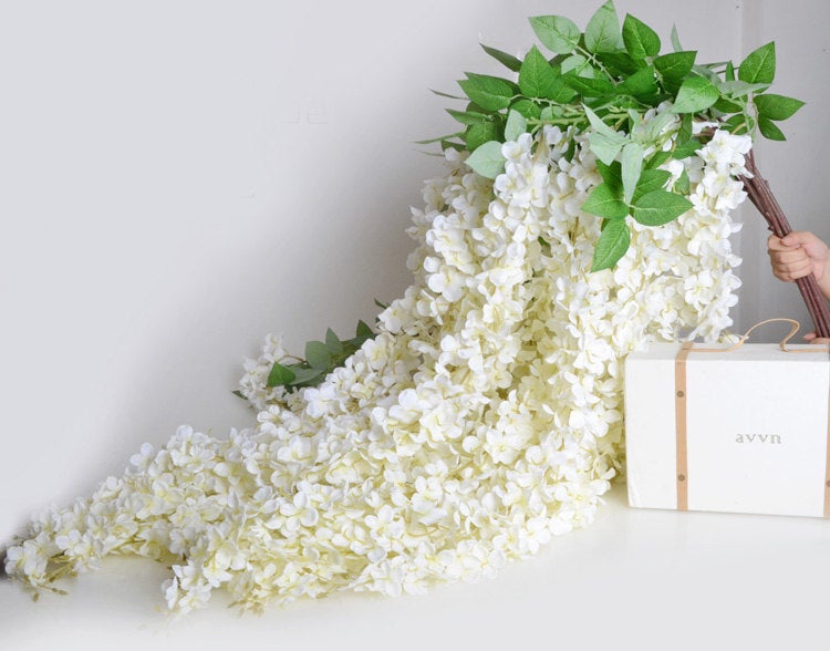 hanging wisteria plant White Wisteria Hanging Flowers Vine for Wedding Arch