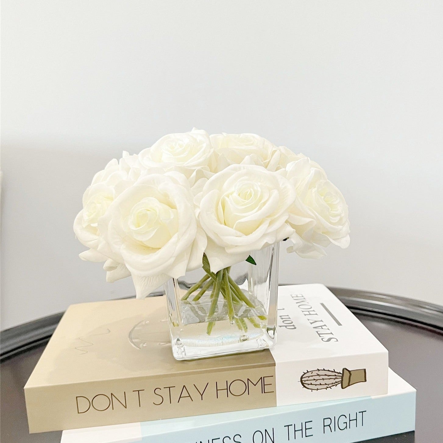 Ivory Flower Arrangement Real Touch Roses